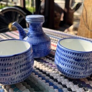 Ceramic Sake Set - Blue Porcelain Home